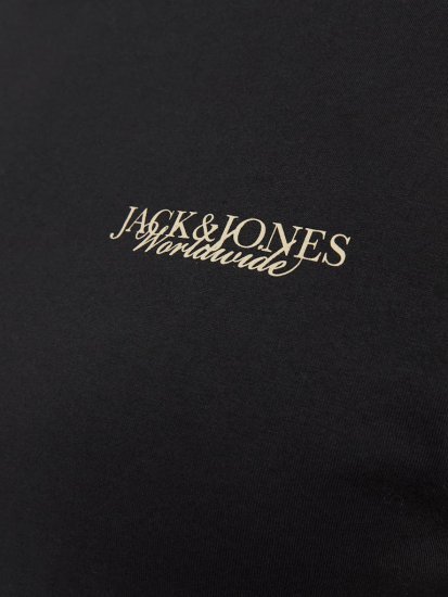 Jack & Jones Boston Photo Crew Neck T-Shirt Black - Magliette - Magliette Uomo Taglie Forti