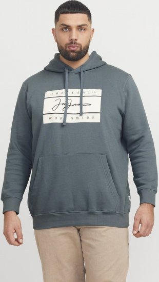 Jack & Jones Frederiksberg Box Script Hoodie Grey - Felpe & felpe con cappuccio - Felpe & Felpe con Cappuccio Uomo Taglie Forti