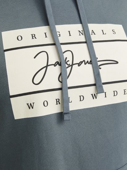 Jack & Jones Frederiksberg Box Script Hoodie Grey - Felpe & felpe con cappuccio - Felpe & Felpe con Cappuccio Uomo Taglie Forti