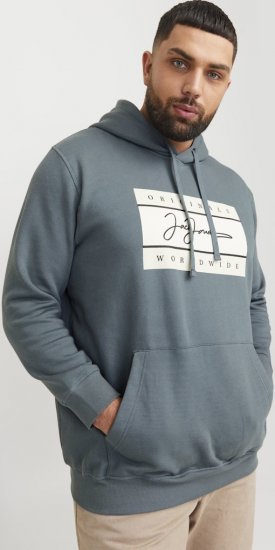 Jack & Jones Frederiksberg Box Script Hoodie Grey - Felpe & felpe con cappuccio - Felpe & Felpe con Cappuccio Uomo Taglie Forti
