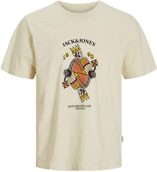 Jack & Jones Anatomy Skull Crew Neck T-Shirt Antique White - Magliette - Magliette Uomo Taglie Forti