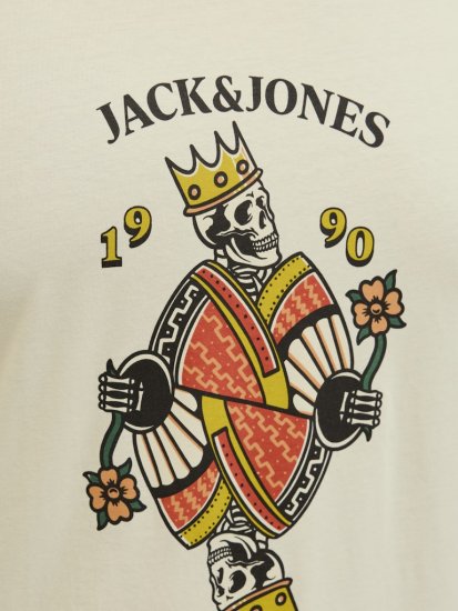Jack & Jones Anatomy Skull Crew Neck T-Shirt Antique White - Magliette - Magliette Uomo Taglie Forti