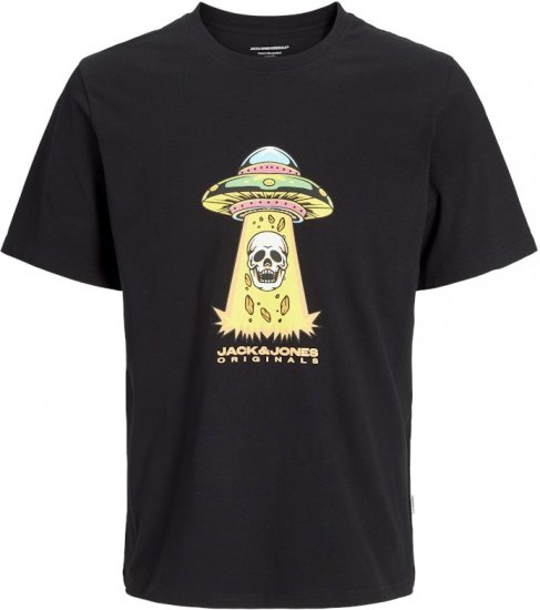 Jack & Jones Anatomy Skull Crew Neck T-Shirt Black - Magliette - Magliette Uomo Taglie Forti