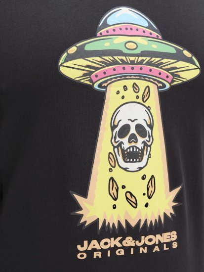 Jack & Jones Anatomy Skull Crew Neck T-Shirt Black - Magliette - Magliette Uomo Taglie Forti