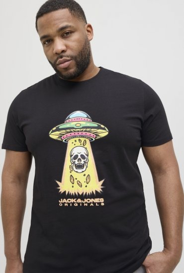 Jack & Jones Anatomy Skull Crew Neck T-Shirt Black - Magliette - Magliette Uomo Taglie Forti