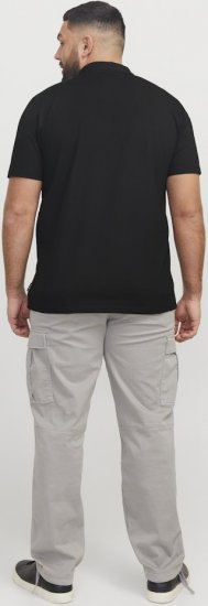 Jack & Jones Fusion Pique Zipper Polo Black - Polo - Polo Uomo Taglie Forti