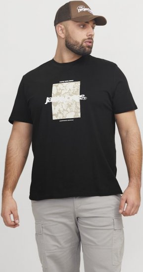 Jack & Jones Tarmac Camo Crew Neck T-Shirt Black - Magliette - Magliette Uomo Taglie Forti