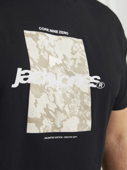 Jack & Jones Tarmac Camo Crew Neck T-Shirt Black - Magliette - Magliette Uomo Taglie Forti
