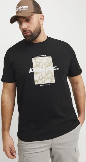 Jack & Jones Tarmac Camo Crew Neck T-Shirt Black - Magliette - Magliette Uomo Taglie Forti