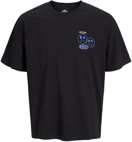 Jack & Jones Compact Crew Neck T-Shirt Black - Magliette - Magliette Uomo Taglie Forti