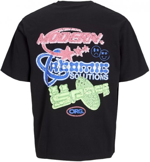 Jack & Jones Compact Crew Neck T-Shirt Black - Magliette - Magliette Uomo Taglie Forti