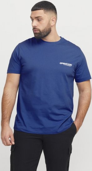 Jack & Jones Union Front & Back Print Crew Neck T-Shirt Beaucoup Blue - Magliette - Magliette Uomo Taglie Forti