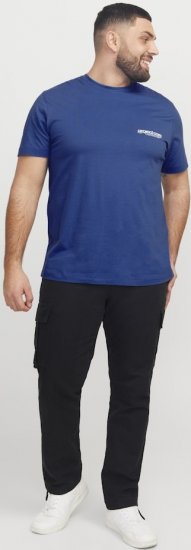 Jack & Jones Union Front & Back Print Crew Neck T-Shirt Beaucoup Blue - Magliette - Magliette Uomo Taglie Forti