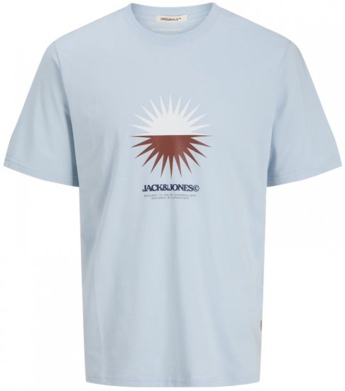 Jack & Jones Vira Branding Crew Neck T-Shirt Skyway - Magliette - Magliette Uomo Taglie Forti