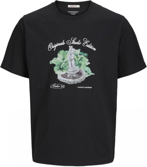 Jack & Jones Hydra Crew Neck T-Shirt Black - Magliette - Magliette Uomo Taglie Forti