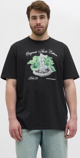 Jack & Jones Hydra Crew Neck T-Shirt Black - Magliette - Magliette Uomo Taglie Forti