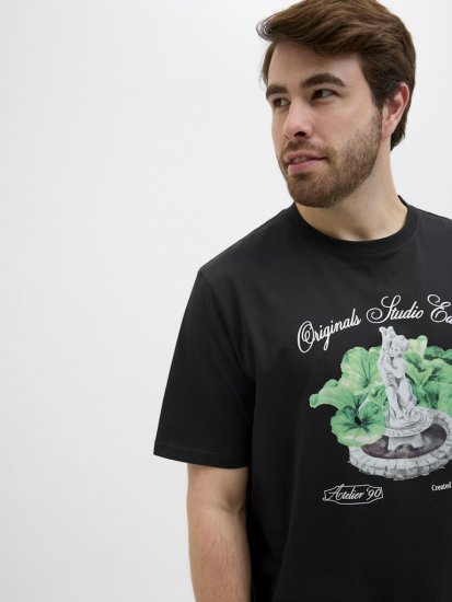 Jack & Jones Hydra Crew Neck T-Shirt Black - Magliette - Magliette Uomo Taglie Forti