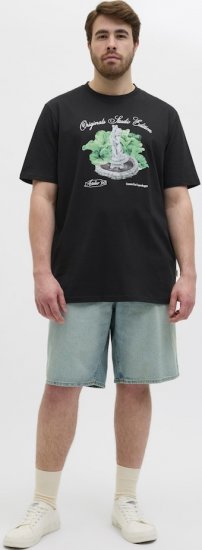 Jack & Jones Hydra Crew Neck T-Shirt Black - Magliette - Magliette Uomo Taglie Forti
