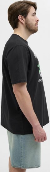 Jack & Jones Hydra Crew Neck T-Shirt Black - Magliette - Magliette Uomo Taglie Forti