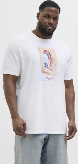 Jack & Jones Hydra Crew Neck T-Shirt Bright White - Magliette - Magliette Uomo Taglie Forti