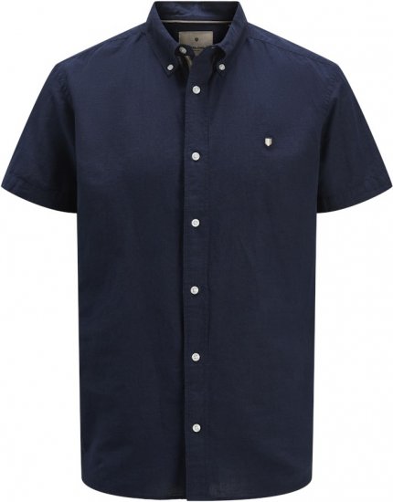 Jack & Jones Summer Shield Short Sleeve Shirt Maritime Blue - Camicie - Camicie Taglie Forti Uomo