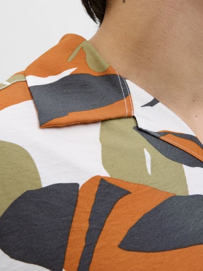 Jack & Jones Vira Marshall AOP Short Sleeve Shirt Cloud Dancer - Camicie - Camicie Taglie Forti Uomo