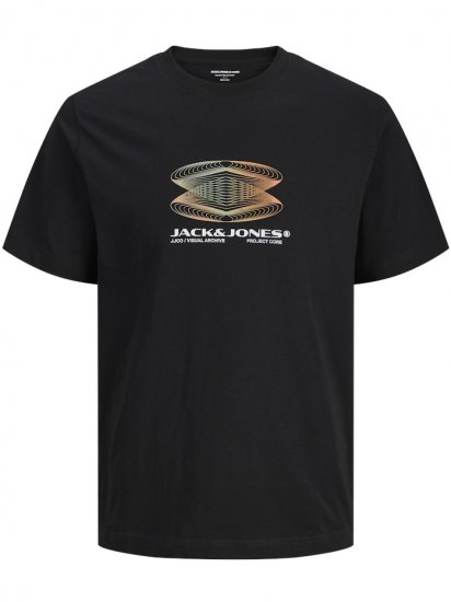 Jack & Jones Calma Crew Neck T-Shirt Black - Magliette - Magliette Uomo Taglie Forti