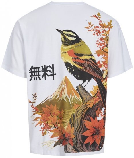 Jack & Jones Fuji Crew Neck T-Shirt Bright White - Magliette - Magliette Uomo Taglie Forti