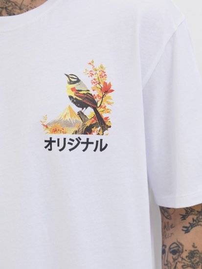 Jack & Jones Fuji Crew Neck T-Shirt Bright White - Magliette - Magliette Uomo Taglie Forti