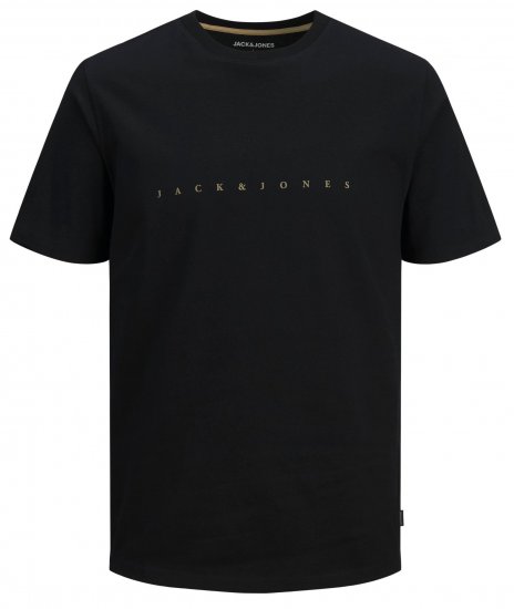 Jack & Jones JJFONT T-Shirt Black - Magliette - Magliette Uomo Taglie Forti