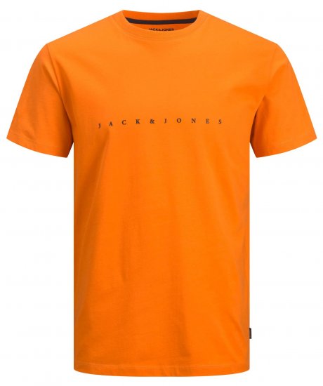 Jack & Jones JJFONT T-Shirt Orange - Magliette - Magliette Uomo Taglie Forti