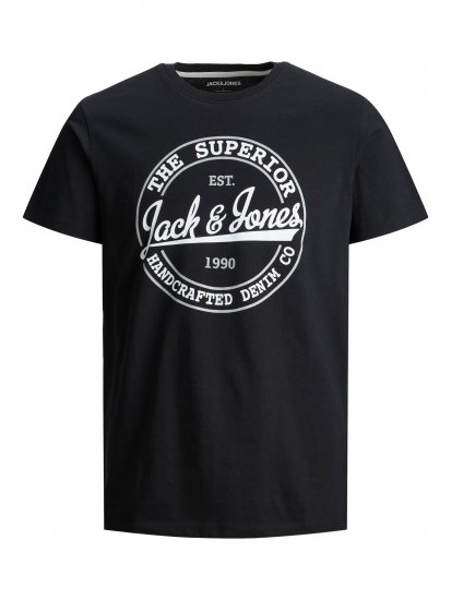 Jack & Jones JJBRAT T-Shirt Black - Magliette - Magliette Uomo Taglie Forti