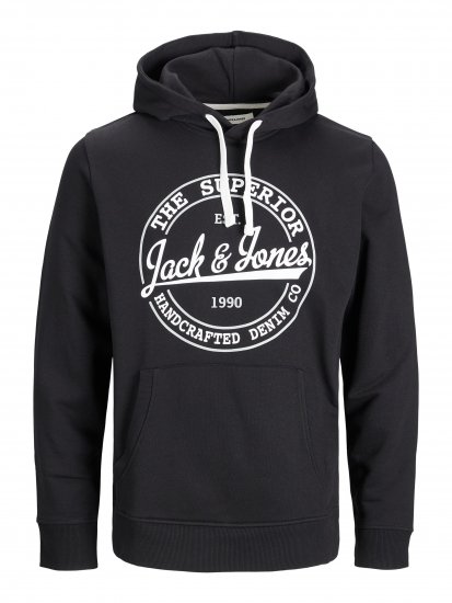 Jack & Jones JJBRAT SWEAT Hoodie Black - Felpe & felpe con cappuccio - Felpe & Felpe con Cappuccio Uomo Taglie Forti
