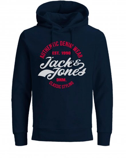 Jack & Jones JJBRAT SWEAT Hoodie Navy - Felpe & felpe con cappuccio - Felpe & Felpe con Cappuccio Uomo Taglie Forti