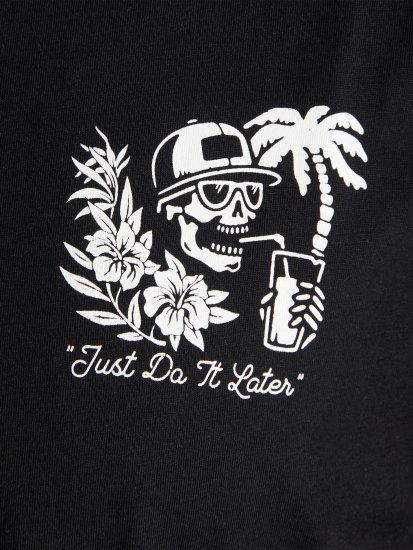 Jack & Jones JJCHILLER With Back Print Black - Magliette - Magliette Uomo Taglie Forti