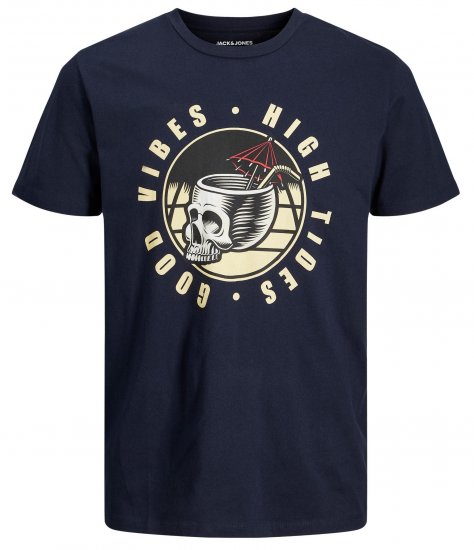 Jack & Jones JJEUSTACE T-Shirt Navy - Magliette - Magliette Uomo Taglie Forti