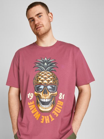 Jack & Jones JJEUSTACE T-Shirt Pink - Magliette - Magliette Uomo Taglie Forti