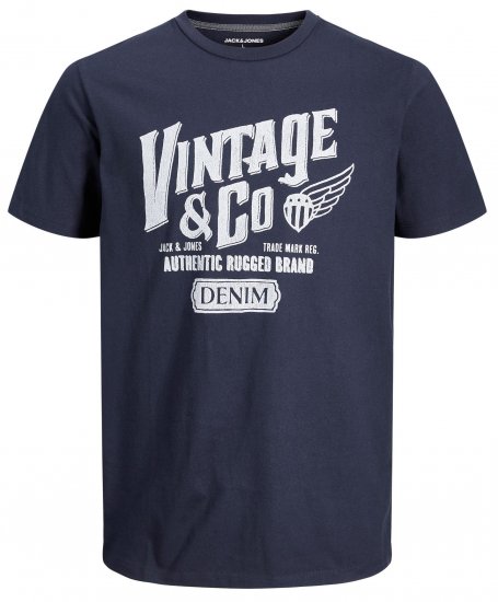 Jack & Jones JJAARON T-Shirt Navy - Magliette - Magliette Uomo Taglie Forti