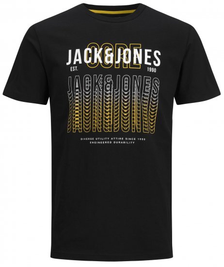 Jack & Jones JJCYBER T-Shirt Black - Magliette - Magliette Uomo Taglie Forti