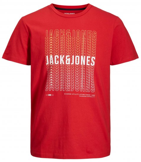 Jack & Jones JJCYBER T-Shirt Red - Magliette - Magliette Uomo Taglie Forti