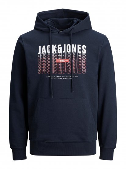 Jack & Jones JJCYBER SWEAT Hoodie Navy - Felpe & felpe con cappuccio - Felpe & Felpe con Cappuccio Uomo Taglie Forti