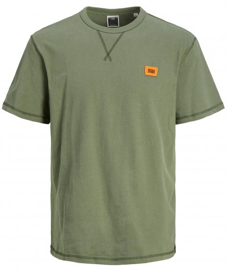 Jack & Jones JCOCLASSIC WAFFLE BADGE TEE Green - Magliette - Magliette Uomo Taglie Forti