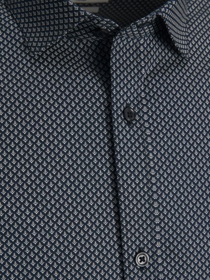 Jack & Jones JPRBLACARDIFF Print LS Shirt Navy - Camicie - Camicie Taglie Forti Uomo