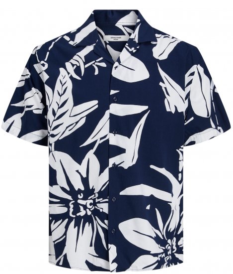 Jack & Jones JPRBLATROPIC Resort Shirt Navy - Camicie - Camicie Taglie Forti Uomo