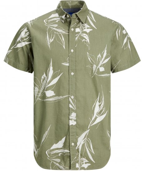Jack & Jones JORCRAYON AOP Shirt Green - Camicie - Camicie Taglie Forti Uomo