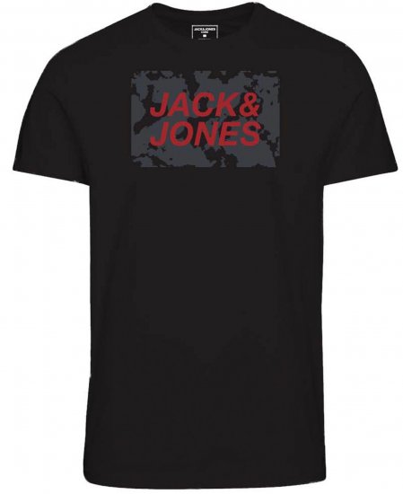 Jack & Jones JCOLAUGE T-Shirt Black - Magliette - Magliette Uomo Taglie Forti