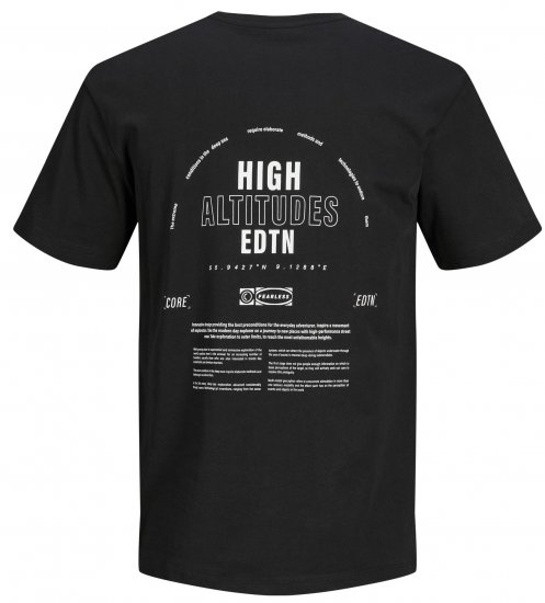 Jack & Jones JCOEDTN T-Shirt with Back Print Black - Magliette - Magliette Uomo Taglie Forti