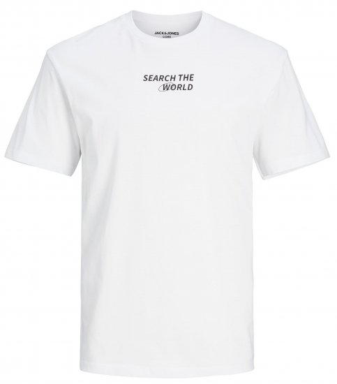 Jack & Jones JCOEDTN T-Shirt White - Magliette - Magliette Uomo Taglie Forti