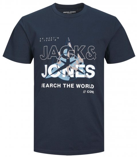 Jack & Jones JCOHUNT T-Shirt Navy Blazer - Magliette - Magliette Uomo Taglie Forti