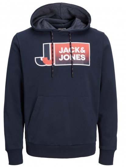 Jack & Jones JCOLOGAN Hoodie Navy Blazer - Felpe & felpe con cappuccio - Felpe & Felpe con Cappuccio Uomo Taglie Forti